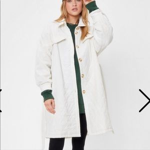 JCL design in Paris Quilted Off-White Coat NWT M/L - without belt